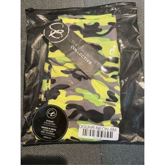 Celestial Bodiez NWT OG Ultra High Rise Leggings in 'Hidden in Neon' Size Small - Picture 2 of 7
